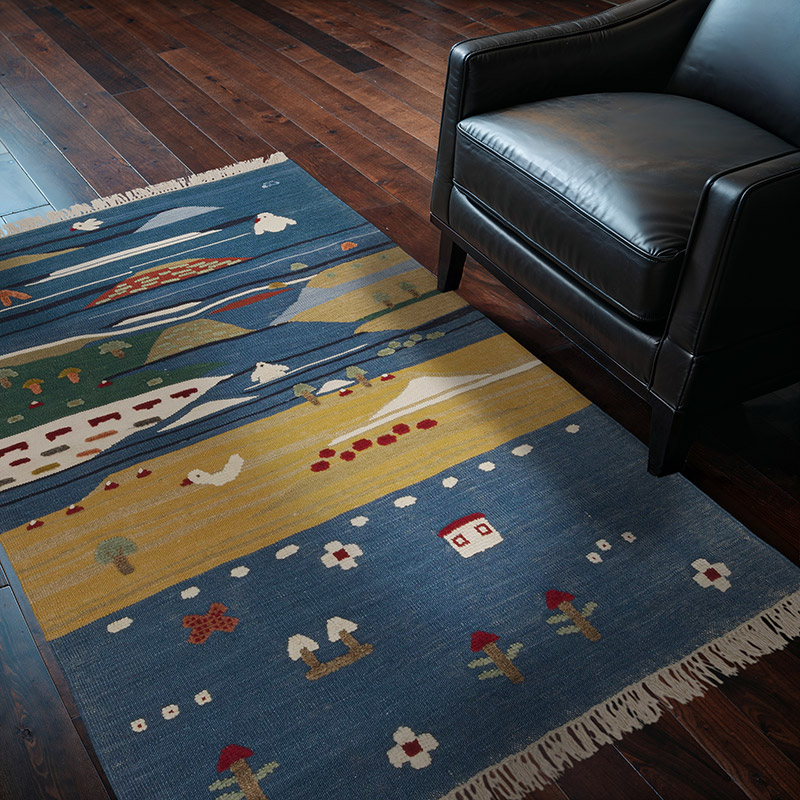 New Handwoven Turkish Kilim Rug - 4' 3" x 5' 11" (51" x 71") - K0091451