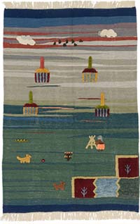 New Handwoven Turkish Kilim Rug - 3' 6" x 5' 4" (42" x 64")