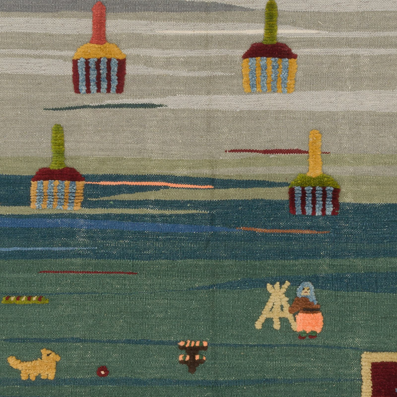 New Handwoven Turkish Kilim Rug - 3' 6" x 5' 4" (42" x 64") - K0091452