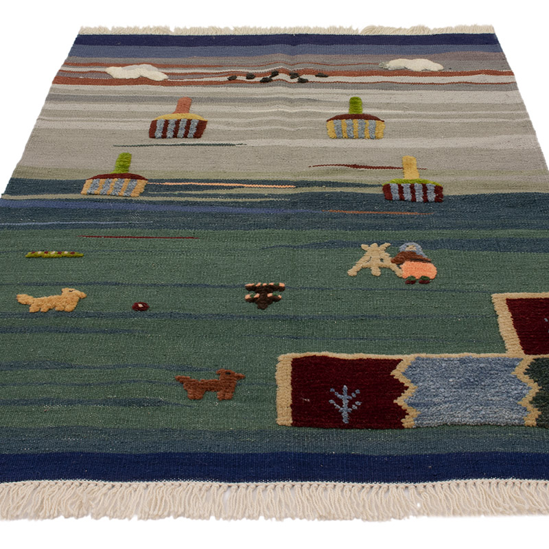 New Handwoven Turkish Kilim Rug - 3' 6" x 5' 4" (42" x 64") - K0091452