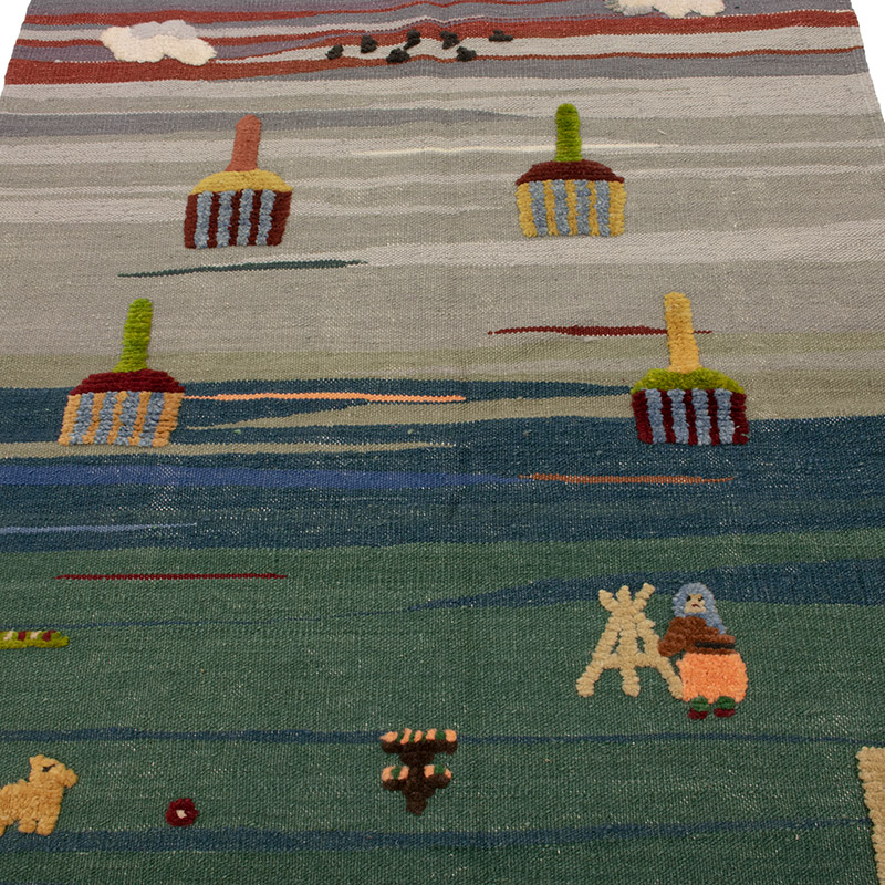 New Handwoven Turkish Kilim Rug - 3' 6" x 5' 4" (42" x 64") - K0091452