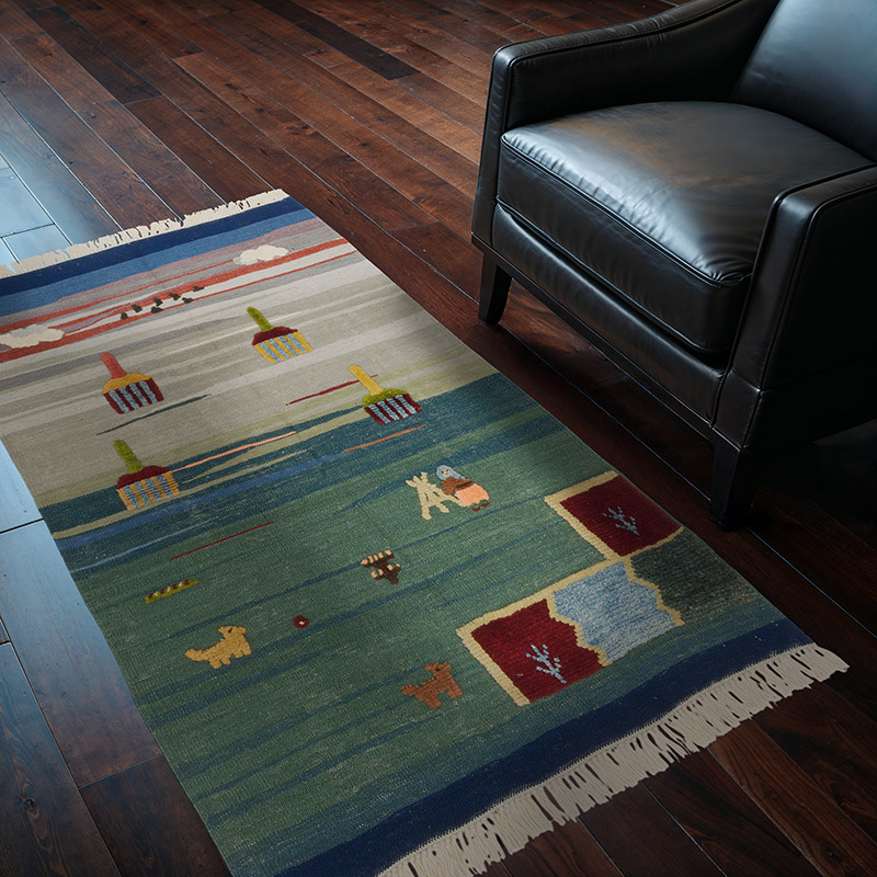 New Handwoven Turkish Kilim Rug - 3' 6" x 5' 4" (42" x 64") - K0091452
