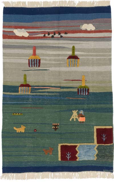 Nueva Alfombra Turca Kilim - 107 cm x 163 cm