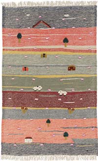 New Handwoven Turkish Kilim Rug - 3' 6" x 5' 6" (42" x 66")
