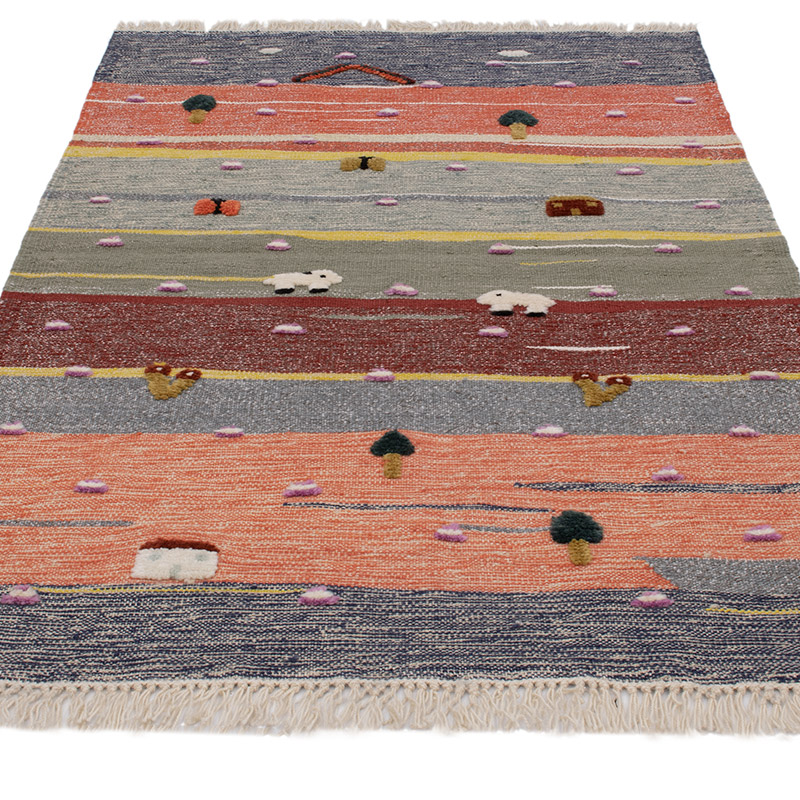 New Handwoven Turkish Kilim Rug - 3' 6" x 5' 6" (42" x 66") - K0091453