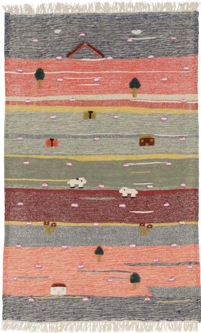 New Handwoven Turkish Kilim Rug - 3' 6" x 5' 6" (42" x 66")