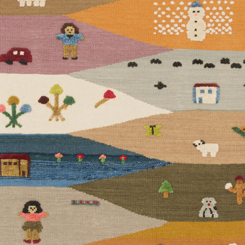 New Handwoven Turkish Kilim Rug - 3' 5" x 4' 10" (41" x 58") - K0091455