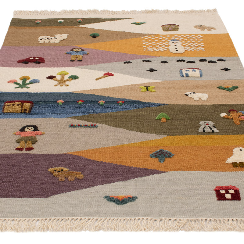 New Handwoven Turkish Kilim Rug - 3' 5" x 4' 10" (41" x 58") - K0091455