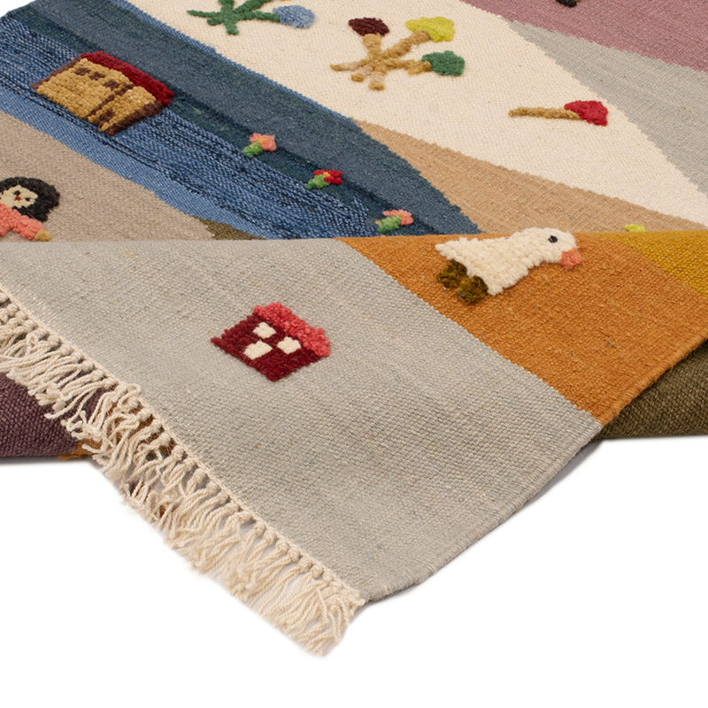 New Handwoven Turkish Kilim Rug - 3' 5" x 4' 10" (41" x 58") - K0091455