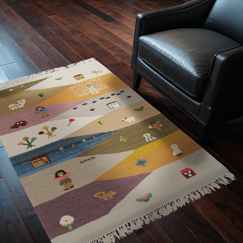New Handwoven Turkish Kilim Rug - 3' 5" x 4' 10" (41" x 58") - K0091455
