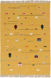 Yeni Kök Boya El Dokuma Kilim - 121 cm x 175 cm