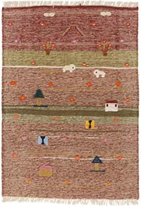New Handwoven Turkish Kilim Rug - 3' 8" x 5' 3" (44" x 63")