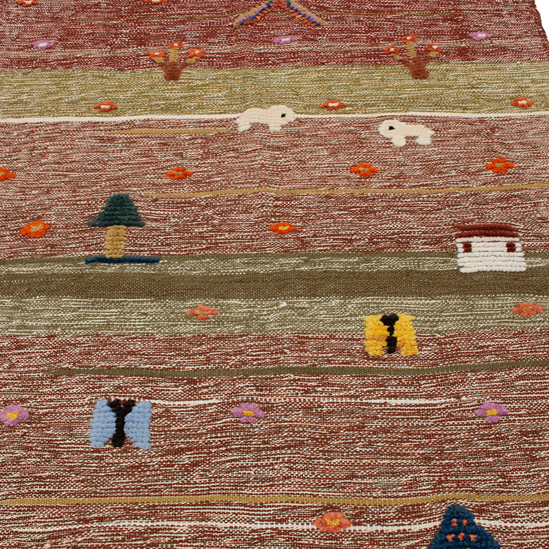 New Handwoven Turkish Kilim Rug - 3' 8" x 5' 3" (44" x 63") - K0091459
