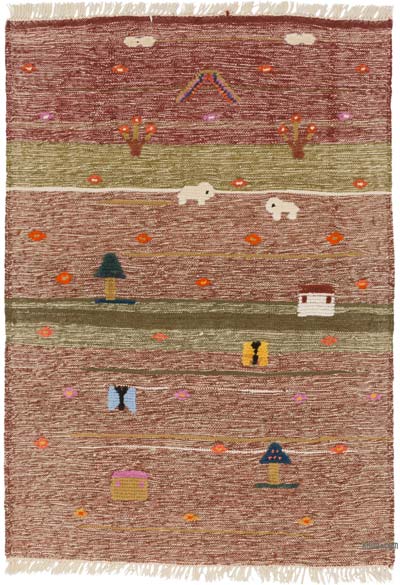 Yeni Kök Boya El Dokuma Kilim - 113 cm x 160 cm