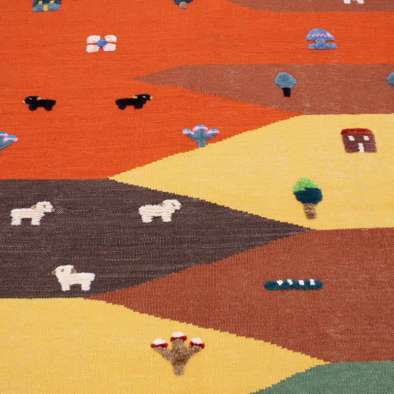 New Handwoven Turkish Kilim Rug - 4' 6" x 5' 10" (54" x 70") - K0091462