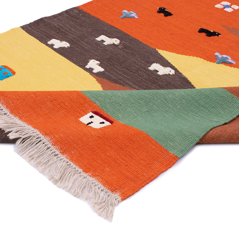 New Handwoven Turkish Kilim Rug - 4' 6" x 5' 10" (54" x 70") - K0091462