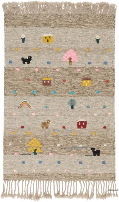 New Handwoven Turkish Kilim Rug - 3' 5" x 5' 1" (41" x 61")