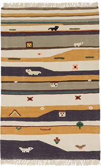 New Handwoven Turkish Kilim Rug - 3' 5" x 5' 2" (41" x 62")