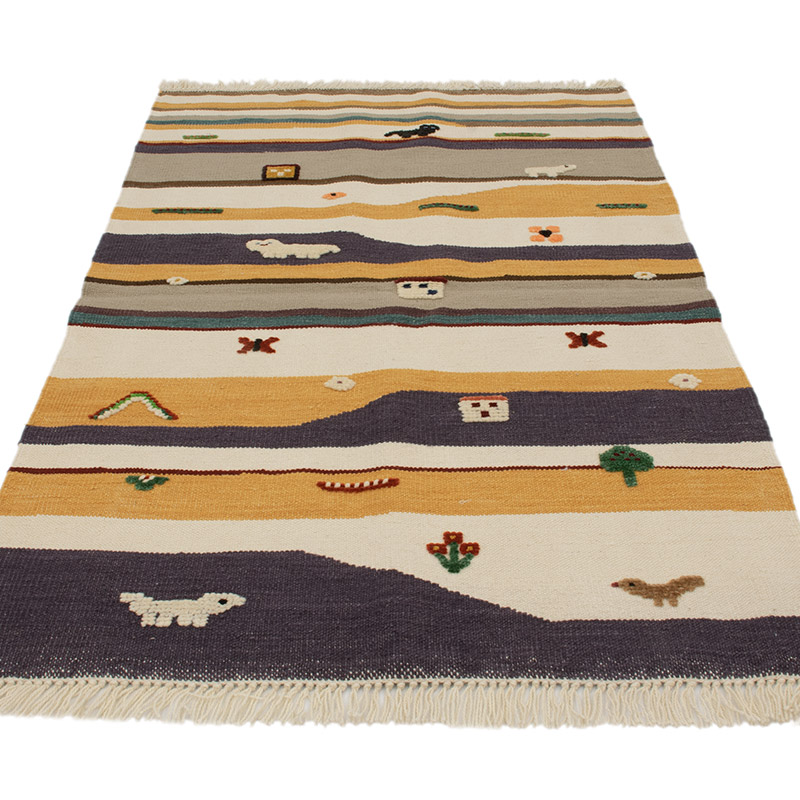 New Handwoven Turkish Kilim Rug - 3' 5" x 5' 2" (41" x 62") - K0091467