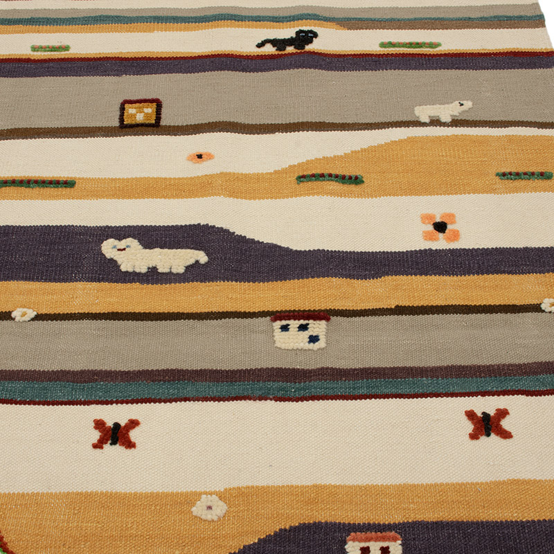 New Handwoven Turkish Kilim Rug - 3' 5" x 5' 2" (41" x 62") - K0091467