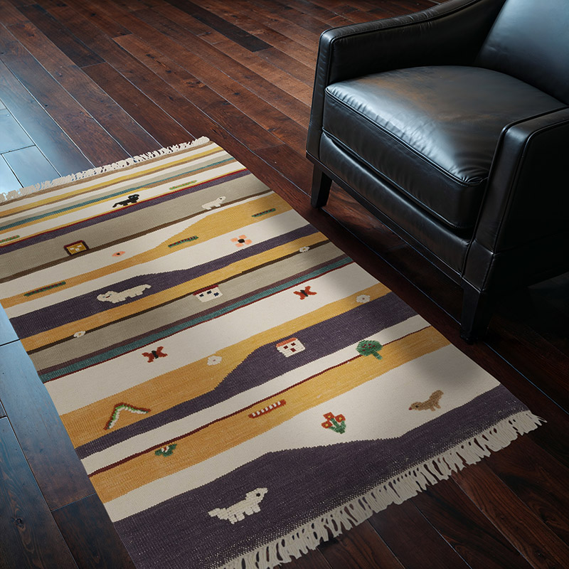 New Handwoven Turkish Kilim Rug - 3' 5" x 5' 2" (41" x 62") - K0091467