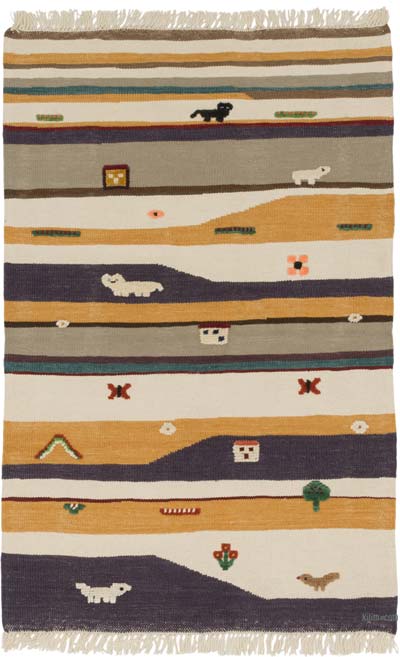 Yeni Kök Boya El Dokuma Kilim - 103 cm x 157 cm