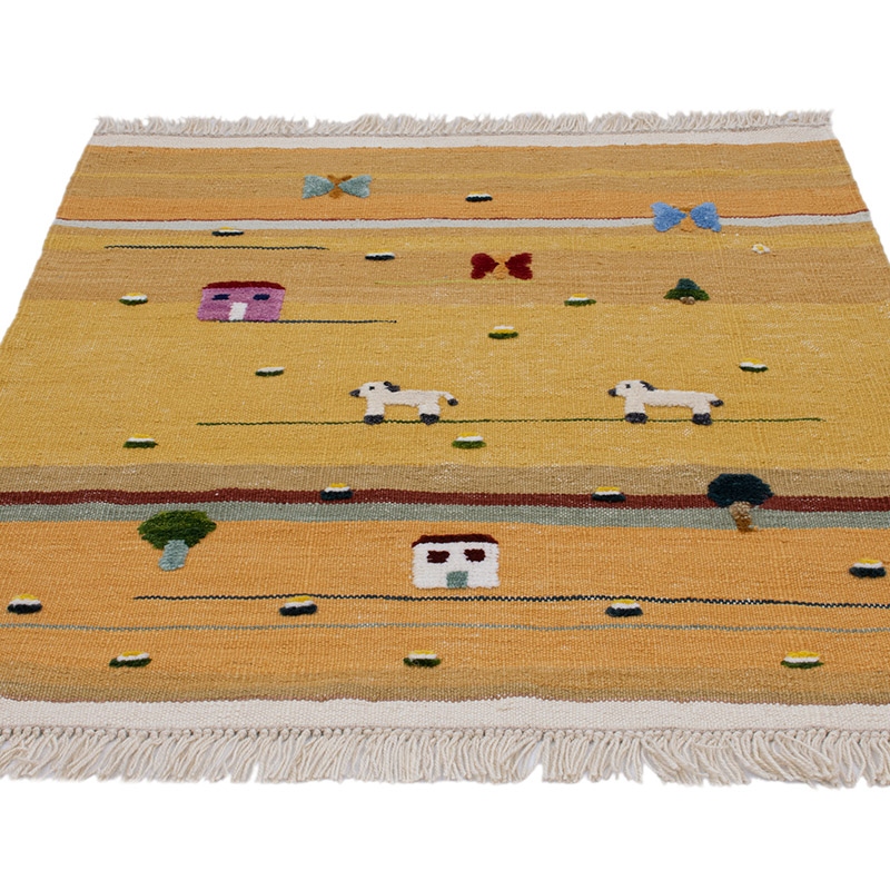 Yeni Kök Boya El Dokuma Kilim - 101 cm x 116 cm - K0091468