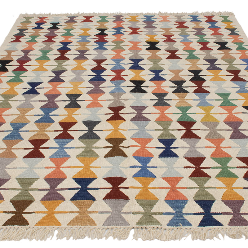 New Handwoven Turkish Kilim Rug - 5' 1" x 6' 11" (61" x 83") - K0091469