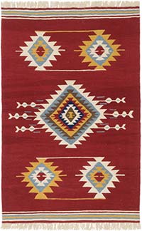 New Handwoven Turkish Kilim Rug - 4'  x 6' 3" (48" x 75")