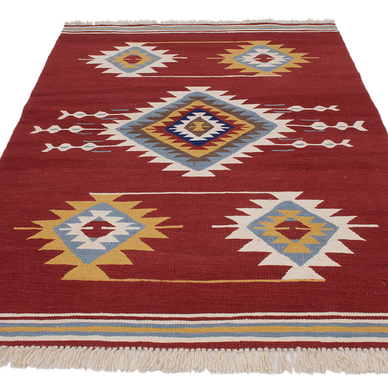 New Handwoven Turkish Kilim Rug - 4'  x 6' 3" (48" x 75") - K0091470