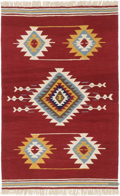 New Handwoven Turkish Kilim Rug - 4'  x 6' 3" (48" x 75")