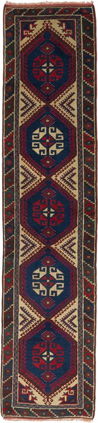 Pasillo Vintage Turco Anudado a Mano - 72 cm x 311 cm