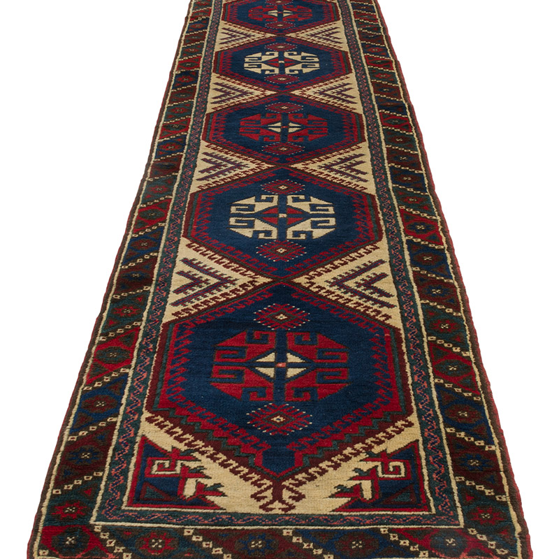 Pasillo Vintage Turco Anudado a Mano - 72 cm x 311 cm - K0091477