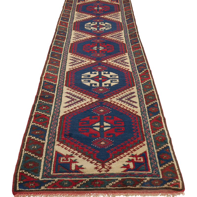 Pasillo Vintage Turco Anudado a Mano - 72 cm x 311 cm - K0091477