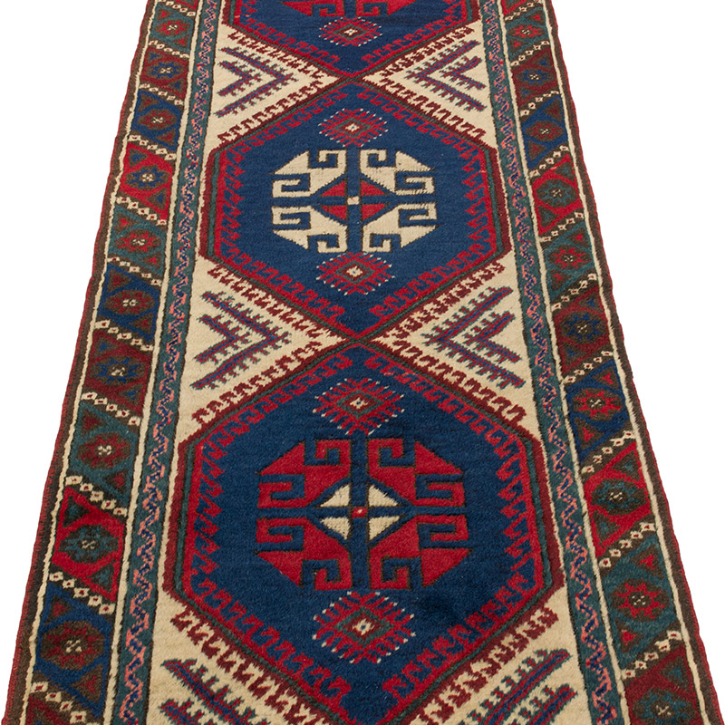 Pasillo Vintage Turco Anudado a Mano - 72 cm x 311 cm - K0091477