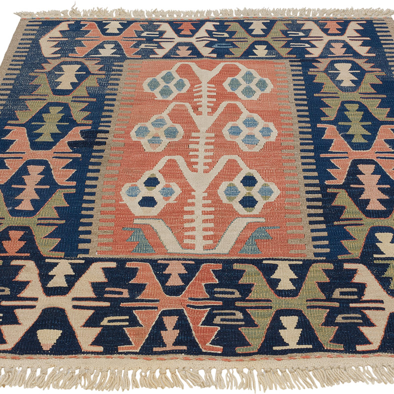 New Handwoven Turkish Kilim Rug - 3' 5" x 4' 8" (41" x 56") - K0091492