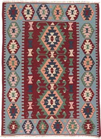 New Handwoven Turkish Kilim Rug - 4' 1" x 5' 5" (49" x 65")