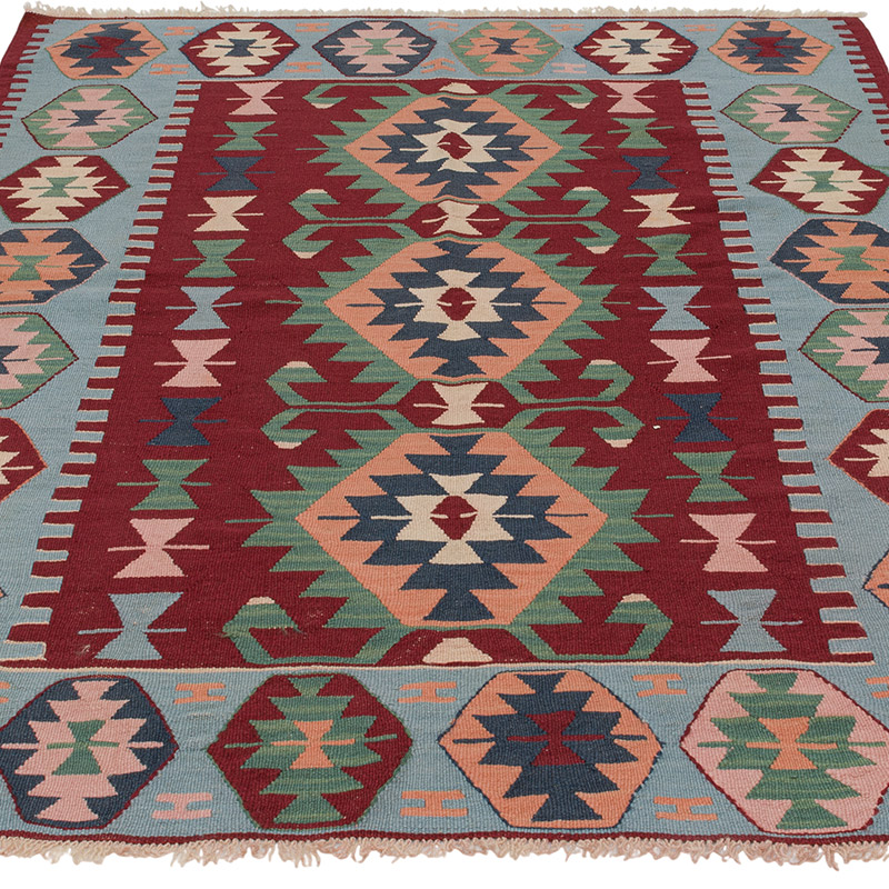 New Handwoven Turkish Kilim Rug - 4' 1" x 5' 5" (49" x 65") - K0091500