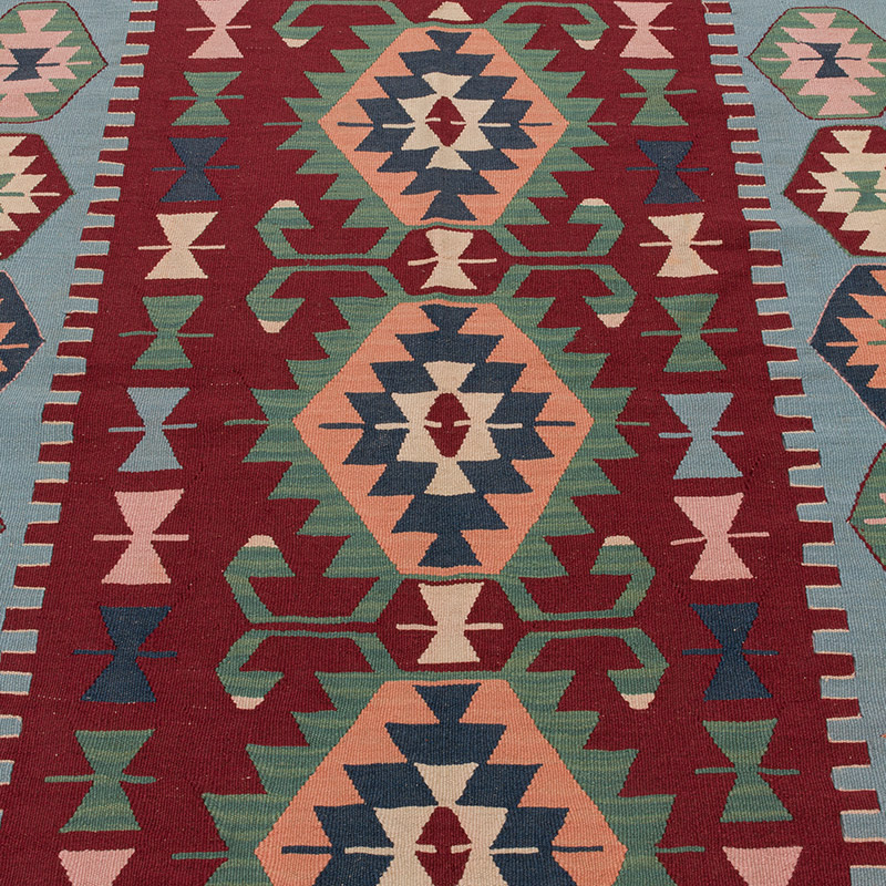 New Handwoven Turkish Kilim Rug - 4' 1" x 5' 5" (49" x 65") - K0091500