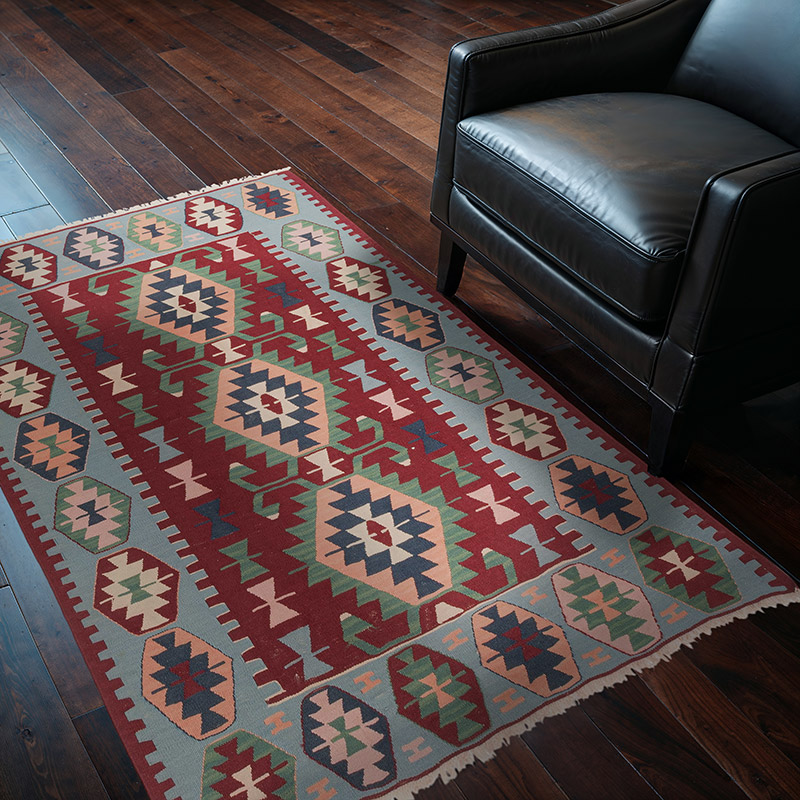 New Handwoven Turkish Kilim Rug - 4' 1" x 5' 5" (49" x 65") - K0091500