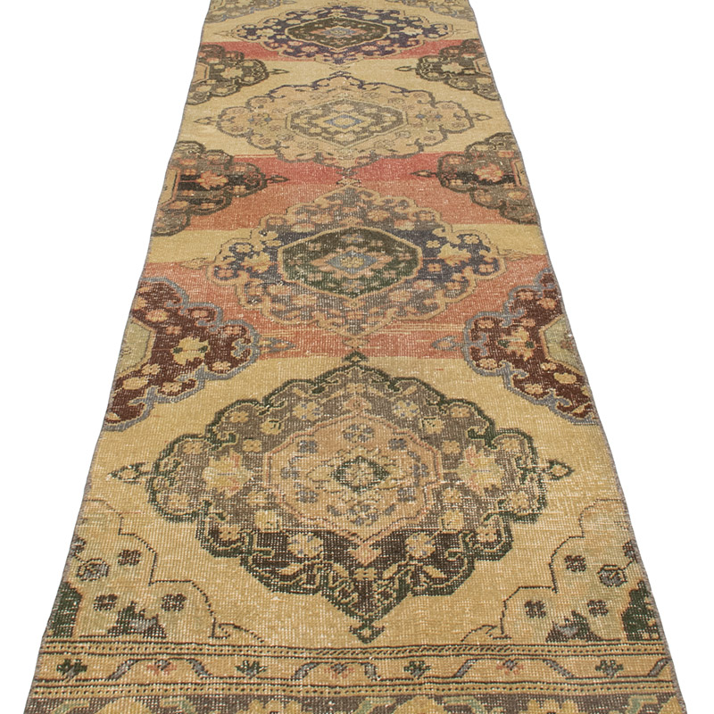 Alfombra Turca Vintage de pasillo - K0091516