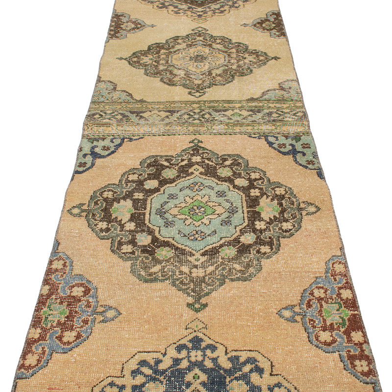 Alfombra Turca Vintage de pasillo - K0091516