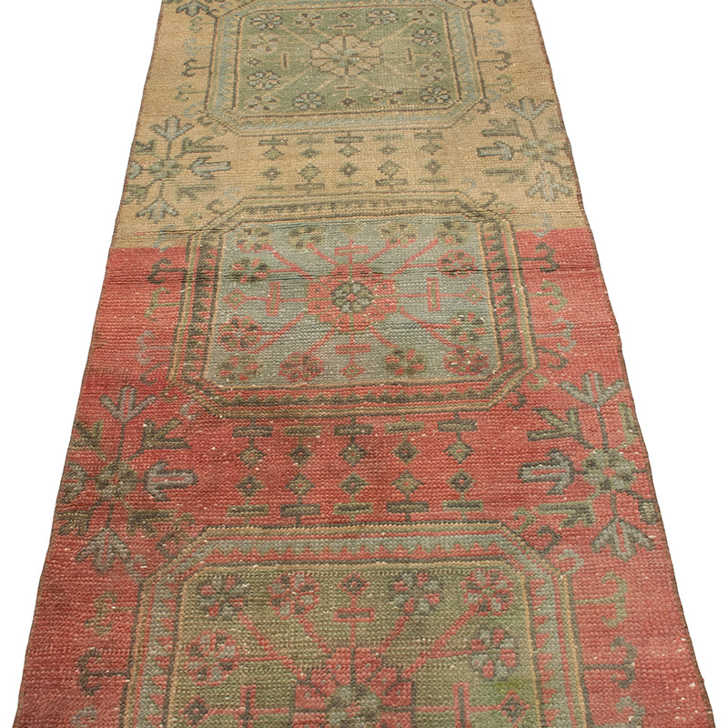 Alfombra Turca Vintage de pasillo - K0091526