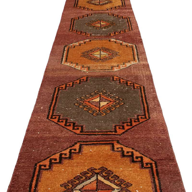 Alfombra Turca Vintage de pasillo - K0091529
