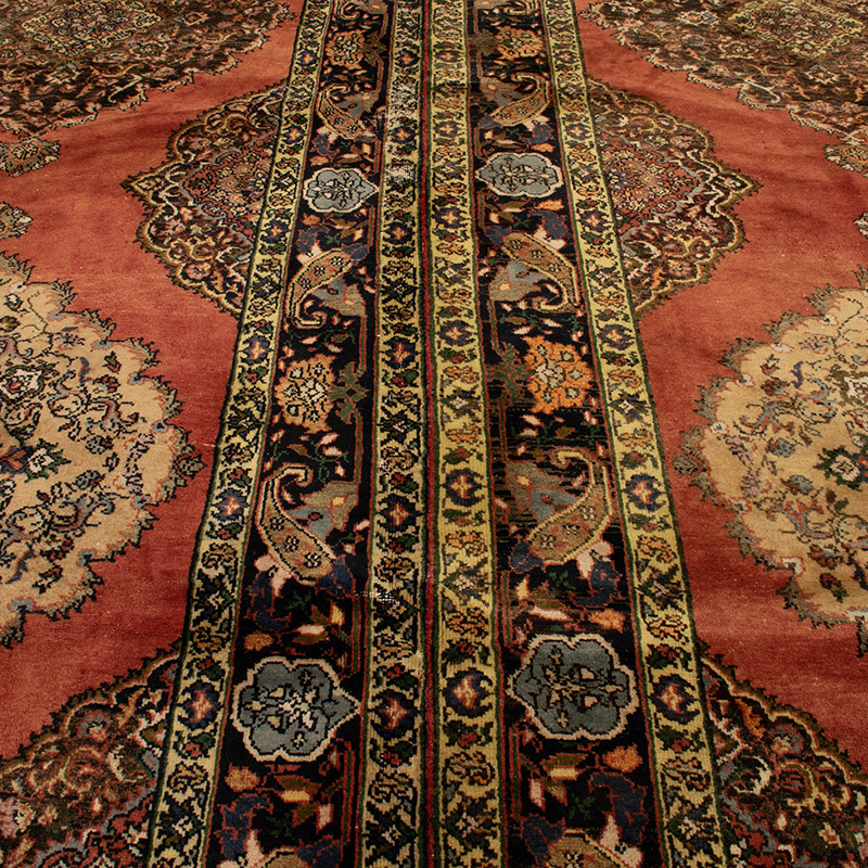 Alfombra Vintage Turca Anudada a Mano - 298 cm x 430 cm - K0091542