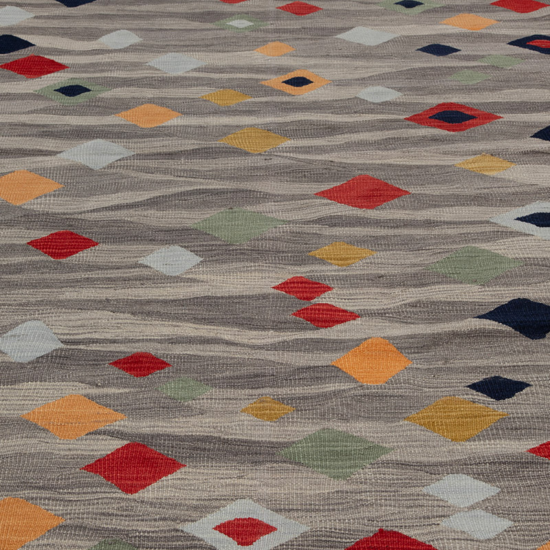 Nueva Alfombra Kilim Contemporánea Tejida a Mano - 176 cm x 242 cm - K0091551