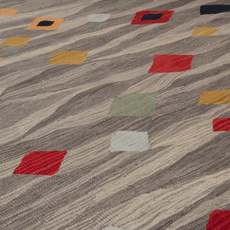 Nueva Alfombra Kilim Contemporánea Tejida a Mano - 176 cm x 242 cm - K0091551