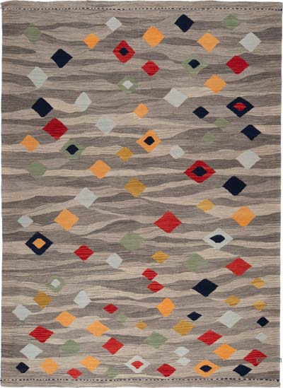 New Contemporary Handwoven Kilim Rug - 5' 9" x 7' 11" (69" x 95")