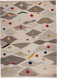New Contemporary Handwoven Kilim Rug - 5' 10" x 8'  (70" x 96")