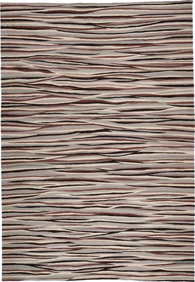 New Contemporary Handwoven Kilim Rug - 6' 11" x 10'  (83" x 120")